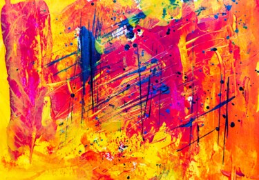 Malerei mit dem Titel "Colorful Liquid" von Moshe Trees, Original-Kunstwerk, Acryl