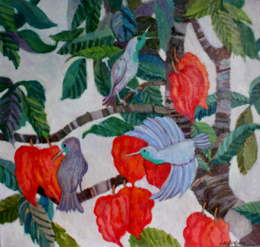 Картина под названием "Звонари" - Ирина Москалёва, Подлинное произведение искусства, Масло Установлен на Деревянная рама для…