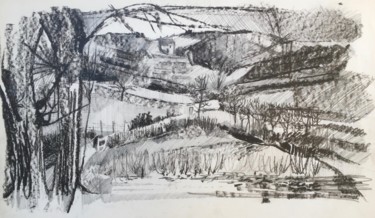 Drawing titled "DANS LES MONTS D'OR" by Michel Moskovtchenko, Original Artwork, Other