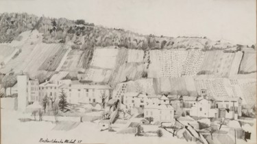 Drawing titled "St FORTUNAT au-Mt-d…" by Michel Moskovtchenko, Original Artwork, Pencil