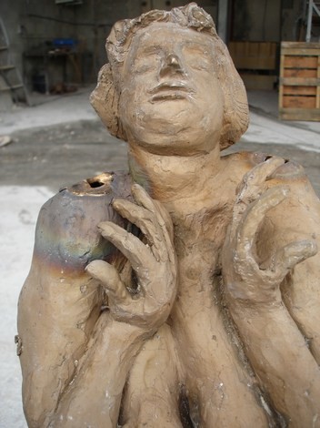 Sculpture intitulée "Sous la douche - f" par Michel Moskovtchenko, Œuvre d'art originale, Métaux