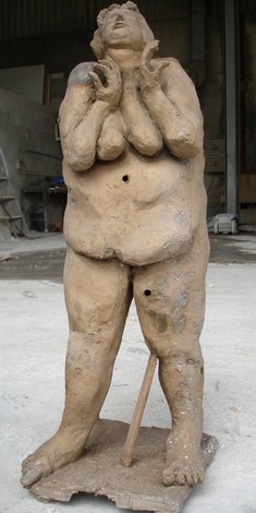 Sculpture intitulée "Sous la douche - g" par Michel Moskovtchenko, Œuvre d'art originale, Métaux