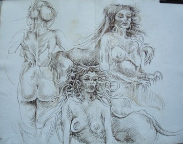Disegno intitolato "Sphinx ou Pitti" da Michel Moskovtchenko, Opera d'arte originale, Altro