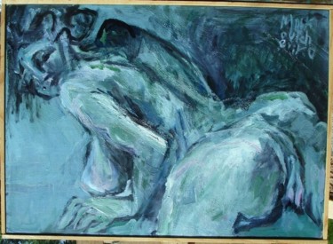 Peinture intitulée "LA NEGRESSE VERTE II" par Michel Moskovtchenko, Œuvre d'art originale