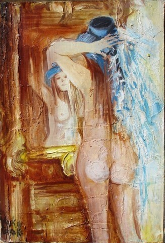 Dessin intitulée "LA LOGE  peinture" par Michel Moskovtchenko, Œuvre d'art originale, Autre