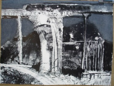 Dessin intitulée "LE PONT" par Michel Moskovtchenko, Œuvre d'art originale, Autre