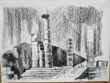 Drawing titled "DELPHES LE TEMPLE D…" by Michel Moskovtchenko, Original Artwork, Other