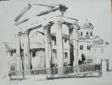 Drawing titled "ATHENES  TEMPLE" by Michel Moskovtchenko, Original Artwork, Other