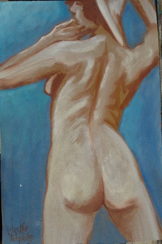 Painting titled "1998 SUR LA PLAGE I" by Michel Moskovtchenko, Original Artwork, Oil