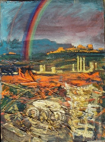 Painting titled "ROUSSILLON ET ARC E…" by Michel Moskovtchenko, Original Artwork