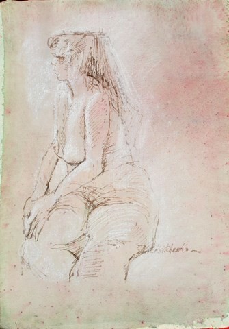 Dessin intitulée "LA FILLE DU NOTAIRE" par Michel Moskovtchenko, Œuvre d'art originale, Autre