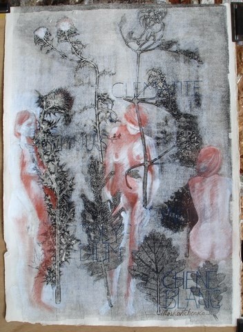 Dessin intitulée "ROSE SUR NOIR" par Michel Moskovtchenko, Œuvre d'art originale, Autre
