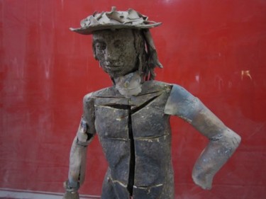 Sculpture titled "DAVID DE FACE   dét…" by Michel Moskovtchenko, Original Artwork, Metals