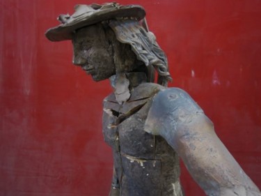 Sculpture titled "DAVID DE PROFIL…" by Michel Moskovtchenko, Original Artwork, Metals