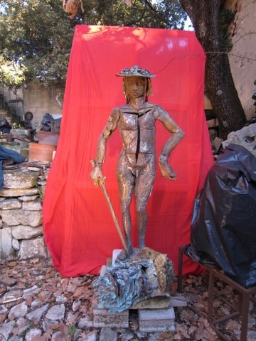 Sculpture titled "DAVID ET GOLIATH" by Michel Moskovtchenko, Original Artwork