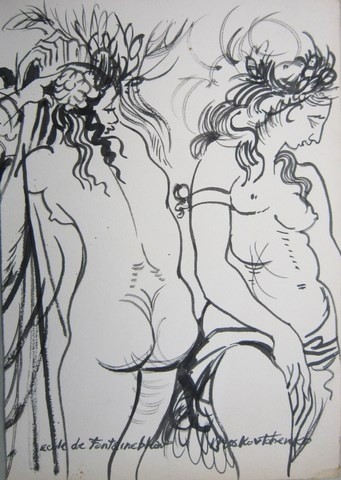 Dessin intitulée "EVE et VENUS d'apre…" par Michel Moskovtchenko, Œuvre d'art originale, Autre