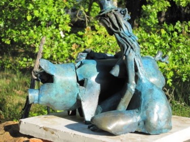 Sculpture titled "LA FILLE DE FERME E…" by Michel Moskovtchenko, Original Artwork, Metals