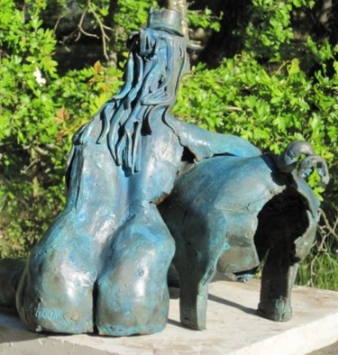 Sculpture titled "LA FILLE DE FERME E…" by Michel Moskovtchenko, Original Artwork, Metals