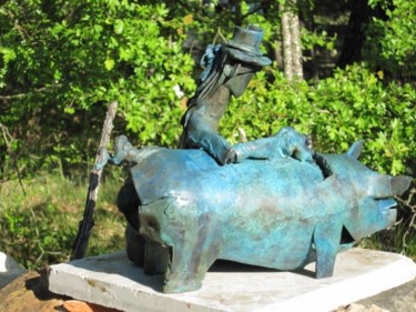 Sculpture titled "LA FILLE DE FERME E…" by Michel Moskovtchenko, Original Artwork, Metals