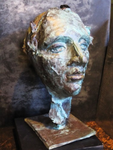 Sculpture intitulée "MASQUE EN BRONZE" par Michel Moskovtchenko, Œuvre d'art originale, Métaux