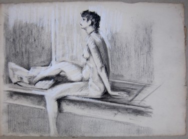Drawing titled "MURIEL" by Michel Moskovtchenko, Original Artwork, Charcoal