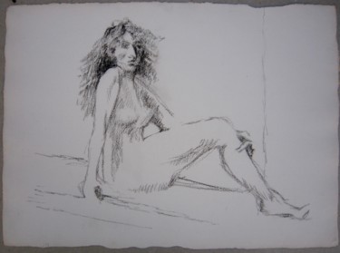 Drawing titled "NANÇY" by Michel Moskovtchenko, Original Artwork, Charcoal