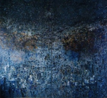 Pittura intitolato "Cosmos" da Hassan Mosleyani, Opera d'arte originale, Olio