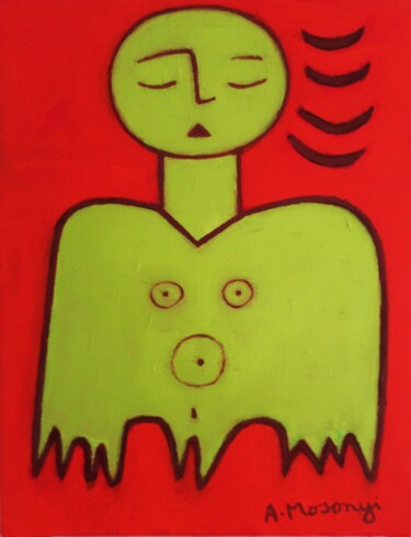 Картина под названием "IDOLE OISEAU" - Adele Mosonyi, Подлинное произведение искусства, Масло Установлен на Деревянная рама…