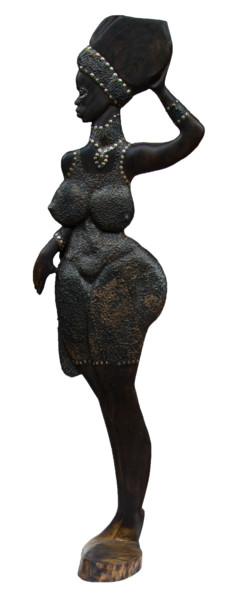 Rzeźba zatytułowany „Queen of Africa” autorstwa Mosoti Kepha, Oryginalna praca, Drewno