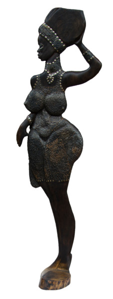 Scultura intitolato "Queen of Africa" da Mosoti Kepha, Opera d'arte originale, Legno