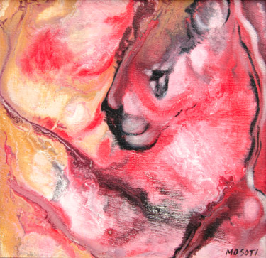 Malerei mit dem Titel "Red Lion" von Mosoti Kepha, Original-Kunstwerk, Acryl