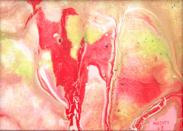 Malerei mit dem Titel "Red elephant" von Mosoti Kepha, Original-Kunstwerk, Acryl