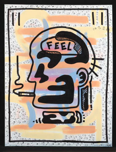Painting titled "FEEL" by Moteg, Original Artwork, Acrylic