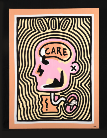 Painting titled "CARE" by Moteg, Original Artwork, Acrylic