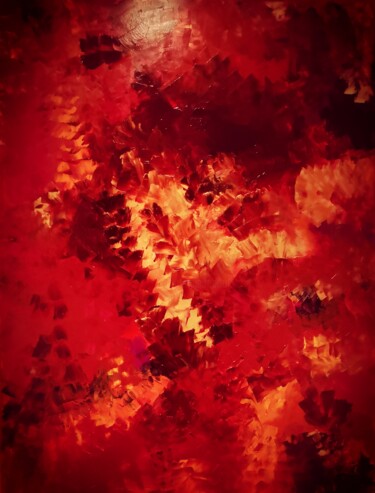 Картина под названием "Silent Cycles 63" - Moti, Подлинное произведение искусства, Масло Установлен на Деревянная рама для н…