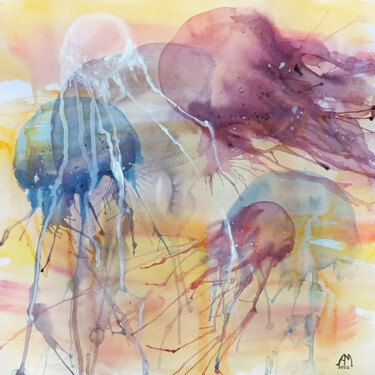 Painting titled "Wisdom" by Anna Motrych, Original Artwork, Watercolor