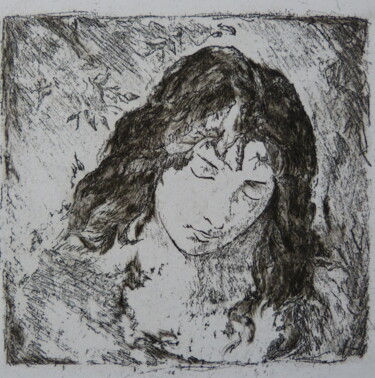 Printmaking titled "Mon ange" by Mouche Lagé, Original Artwork, Engraving