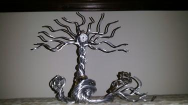 Sculpture titled "L'arbre de vie !" by Moukss Dibi, Original Artwork, Metals