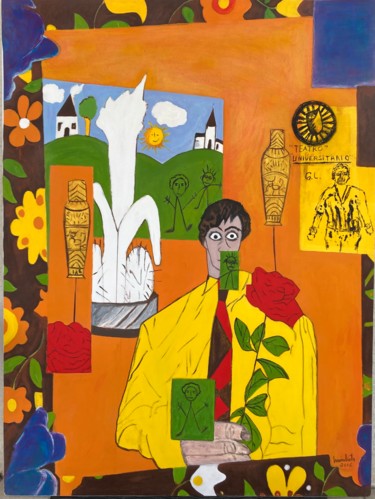 Peinture intitulée "Le poète Andalou" par Mariam Mouliets, Œuvre d'art originale, Acrylique