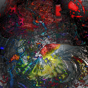 Arte digitale intitolato "Cosmo pacman.jpg" da Pascal Moulin, Opera d'arte originale, Lavoro digitale 2D
