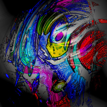 Digitale Kunst mit dem Titel "Digital face.jpg" von Pascal Moulin, Original-Kunstwerk, 2D digitale Arbeit