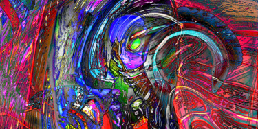 Digitale Kunst getiteld "Fun green eye.jpg" door Pascal Moulin, Origineel Kunstwerk, 2D Digital Work