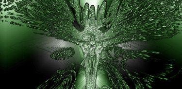 Arte digital titulada "Green phœnix.jpg" por Pascal Moulin, Obra de arte original, Trabajo Digital 2D