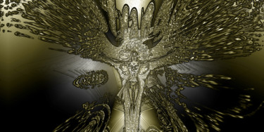Arts numériques intitulée "Yellow phœnix" par Pascal Moulin, Œuvre d'art originale, Travail numérique 2D