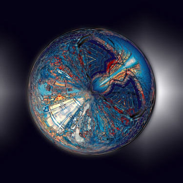 Digitale Kunst mit dem Titel "Abstract Planet 159" von Pascal Moulin, Original-Kunstwerk, 2D digitale Arbeit