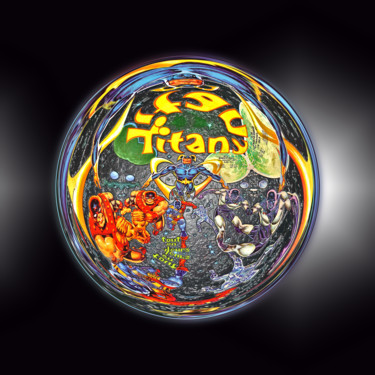 Digital Arts titled "Planète Titans 6" by Pascal Moulin, Original Artwork, 2D Digital Work