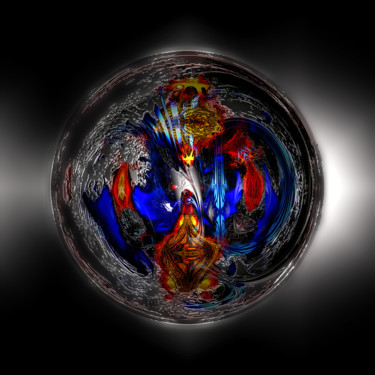 Digitale Kunst mit dem Titel "Abstract planet 195" von Pascal Moulin, Original-Kunstwerk, 2D digitale Arbeit