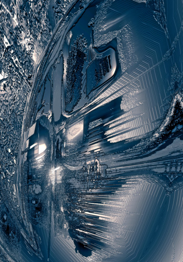 Grafika cyfrowa / sztuka generowana cyfrowo zatytułowany „Abstract artefact 55” autorstwa Pascal Moulin, Oryginalna praca, 2…
