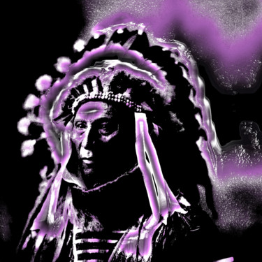 Grafika cyfrowa / sztuka generowana cyfrowo zatytułowany „Native American 2” autorstwa Pascal Moulin, Oryginalna praca, 2D p…