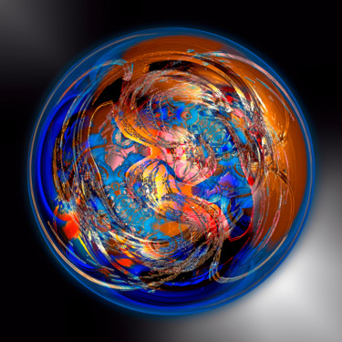 Digitale Kunst mit dem Titel "Abstract planet355" von Pascal Moulin, Original-Kunstwerk, 2D digitale Arbeit